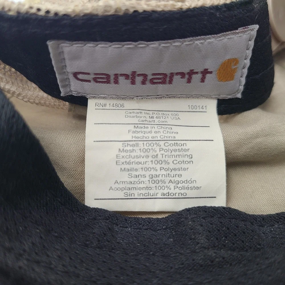 Carhartt‎ Hat Snapback Trucker Mesh Gold Beige Workwear Outdoors Hunt Fish Men